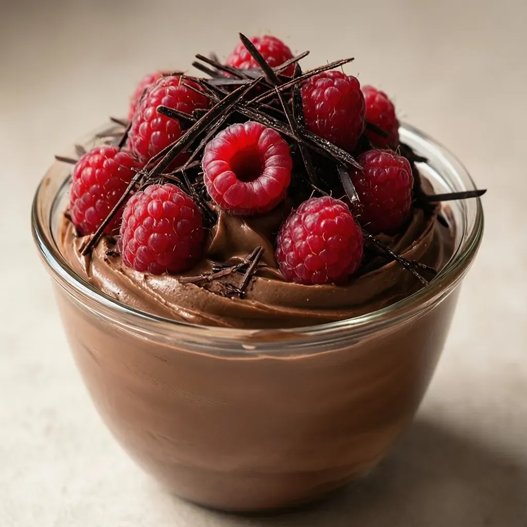 Mousse de Chocolate com Framboesas